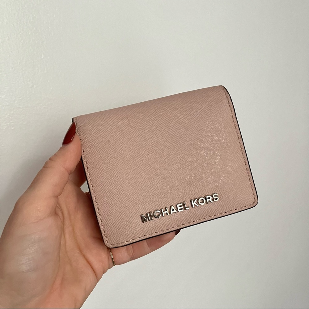 Michael Kors blush pink leather wallet